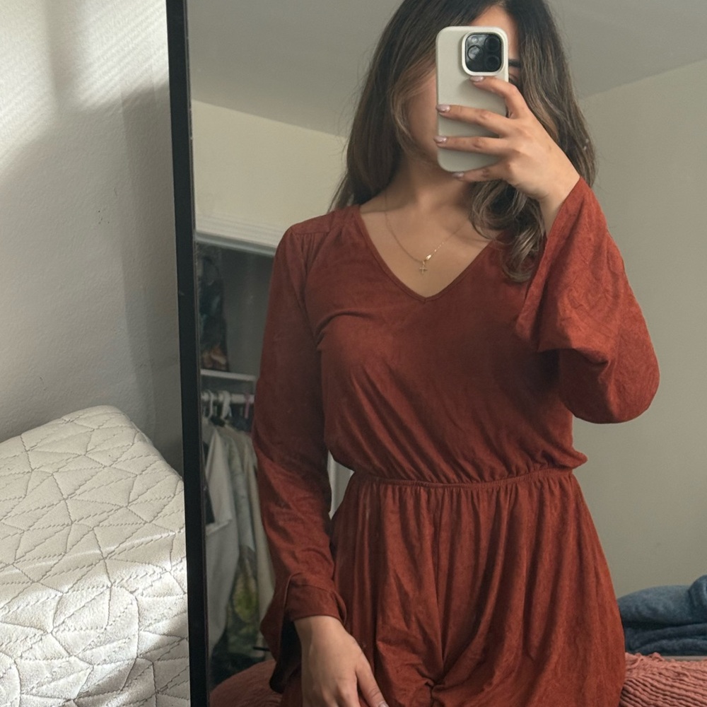 Charlotte Russe Rust Jumpsuit